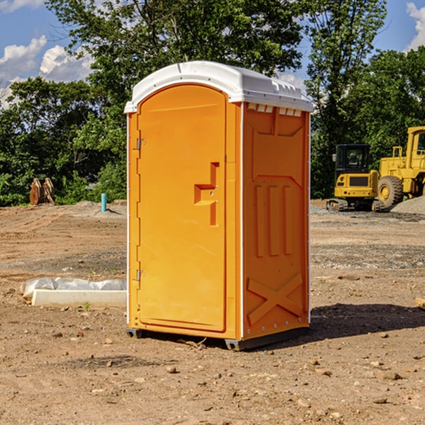 how often are the portable restrooms cleaned and serviced during a rental period in Farmington